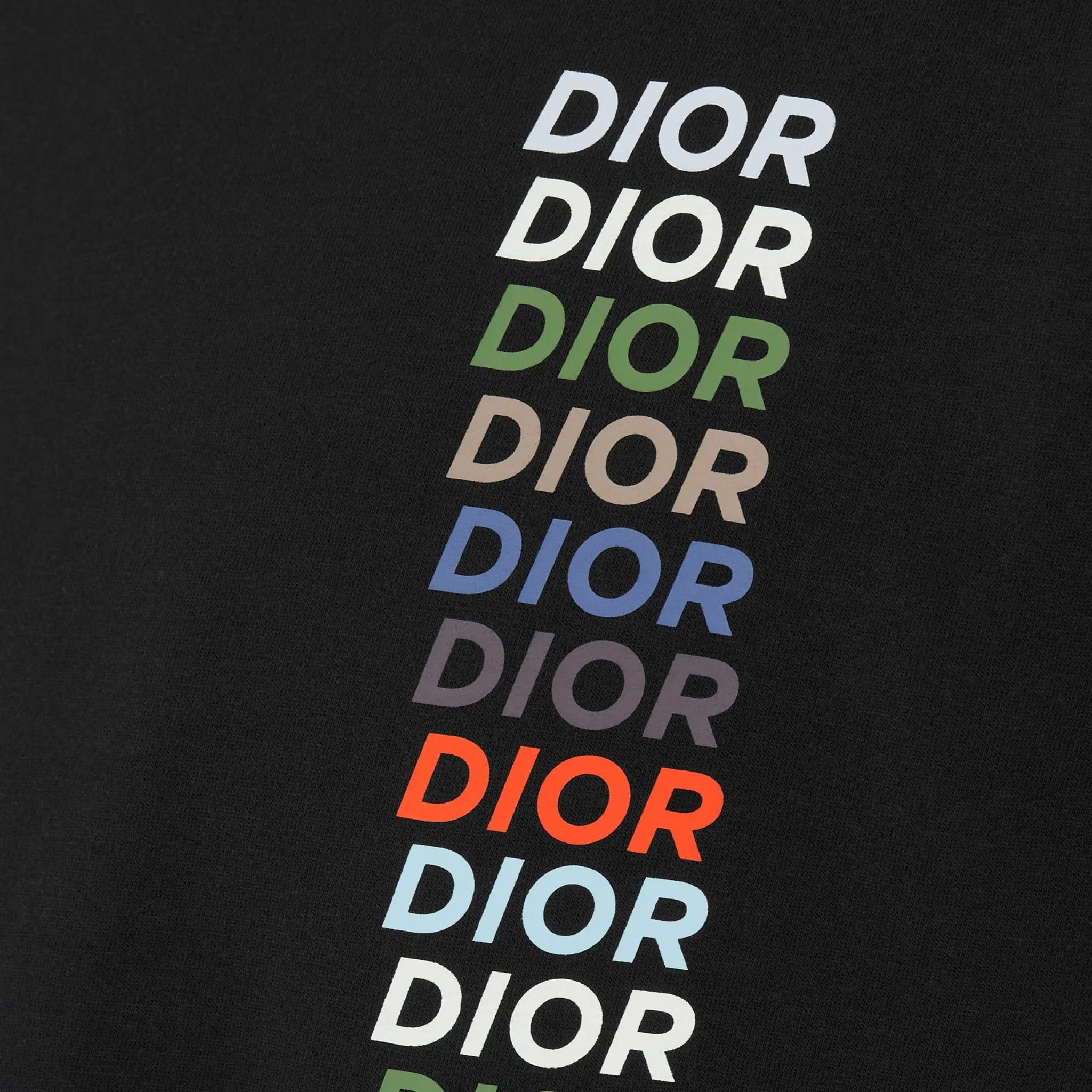 Detail view of Dior Printed Relaxed Fit Cotton Black T Shirt 413J696A0817-C985